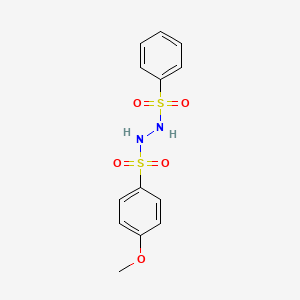 molecular formula C13H14N2O5S2 B12726912 4-Methoxy-2-(phenylsulfonyl)benzenesulfonic acid hydrazide CAS No. 62646-37-1
