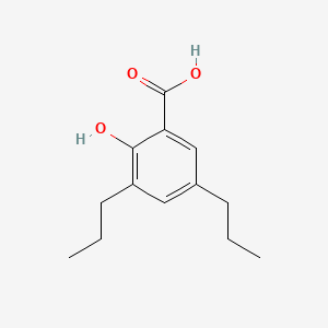 molecular formula C13H18O3 B12726926 Salicylic acid, 3,5-dipropyl- CAS No. 92156-96-2