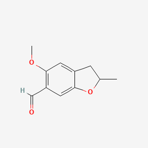 molecular formula C11H12O3 B1272703 5-Methoxy-2-methyl-2,3-dihydro-1-benzofuran-6-carbaldehyde CAS No. 85258-19-1