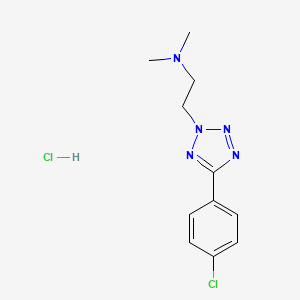 molecular formula C11H15Cl2N5 B12727068 2H-Tetrazole-2-ethanamine, 5-(4-chlorophenyl)-N,N-dimethyl-, monohydrochloride CAS No. 158553-54-9