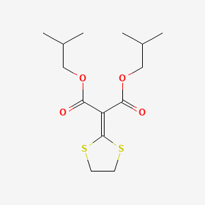 molecular formula C14H22O4S2 B12727081 Bis(2-methylpropyl) 1,3-dithiolan-2-ylidenepropanedioate CAS No. 50780-70-6