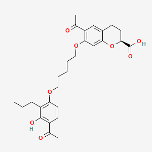 molecular formula C28H34O8 B12727089 Ablukast, (S)- CAS No. 96686-71-4