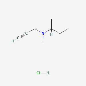 molecular formula C8H16ClN B12727130 N-(2-Butyl)-N-methylpropargylamine hydrochloride CAS No. 143347-16-4