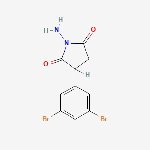 molecular formula C10H8Br2N2O2 B12727134 N-Amino-2-(3,5-dibromophenyl)succinimide CAS No. 93553-54-9