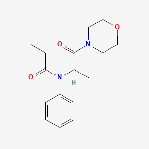 molecular formula C16H22N2O3 B12727136 Propionanilide, N-(1-(morpholinocarbonyl)ethyl)- CAS No. 97021-01-7