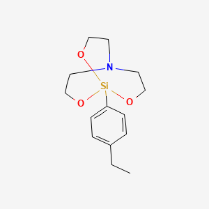 molecular formula C14H21NO3Si B12727154 2,8,9-Trioxa-5-aza-1-silabicyclo(3.3.3)undecane, 1-(4-ethylphenyl)- CAS No. 128023-23-4