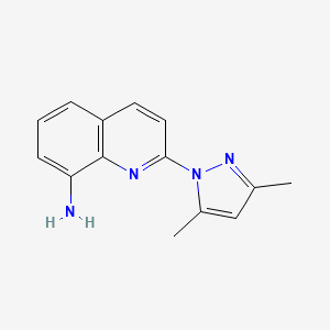 molecular formula C14H14N4 B1272718 2-(3,5-Dimethyl-1H-pyrazol-1-YL)quinolin-8-amine CAS No. 356522-39-9