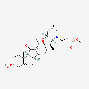 molecular formula C31H45NO5 B12727190 Methyl jervine-N-propionate CAS No. 132943-48-7