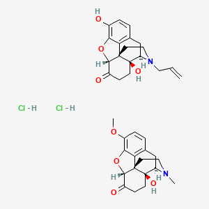 molecular formula C37H44Cl2N2O8 B12727195 Naloxone hydrochloride/oxycodone hydrochloride CAS No. 1137837-59-2