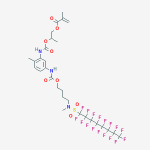 molecular formula C29H30F17N3O8S B12727260 2-((((5-(((4-(((Heptadecafluorooctyl)sulphonyl)methylamino)butoxy)carbonyl)amino)-2-methylphenyl)amino)carbonyl)oxy)propyl methacrylate CAS No. 70900-34-4
