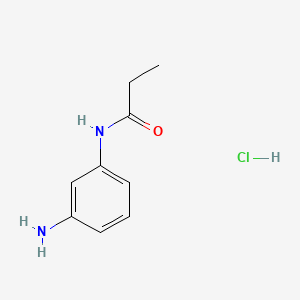 molecular formula C9H13ClN2O B12727297 Propanamide, N-(3-aminophenyl)-, monohydrochloride CAS No. 72066-84-3