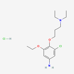 molecular formula C15H26Cl2N2O2 B12727310 m-Phenetidine, 5-chloro-4-(3-(diethylamino)propoxy)-, hydrochloride CAS No. 97593-67-4