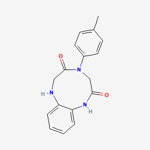 molecular formula C17H17N3O2 B12727321 1H-1,4,7-Benzotriazonine-2,5-dione, 3,4,6,7-tetrahydro-4-(4-methylphenyl)- CAS No. 130604-29-4