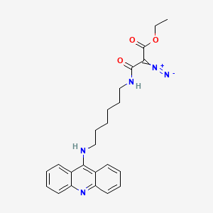 molecular formula C24H27N5O3 B12727332 Ethyl 3-((6-(9-acridinylamino)hexyl)amino)-2-diazo-3-oxopropanoate CAS No. 88373-12-0