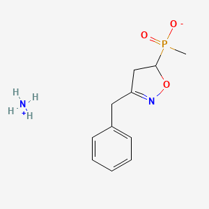 molecular formula C11H17N2O3P B12727333 Ammonium (4,5-dihydro-3-(phenylmethyl)-5-isoxazolyl)methylphosphinate CAS No. 125674-50-2