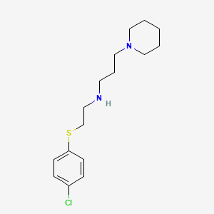 molecular formula C16H25ClN2S B12727363 Piperidine, 1-(3-((2-((p-chlorophenyl)thio)ethyl)amino)propyl)- CAS No. 93144-71-9
