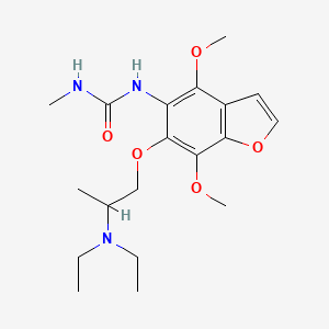 molecular formula C19H29N3O5 B12727411 N-(4,7-Dimethoxy-6-(2-(diethylamino)propoxy)-5-benzofuranyl)-N'-methylurea CAS No. 102433-23-8