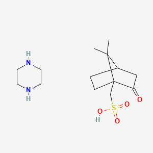 molecular formula C24H42N2O8S2 B12727423 Piperazine camsilate CAS No. 27016-31-5