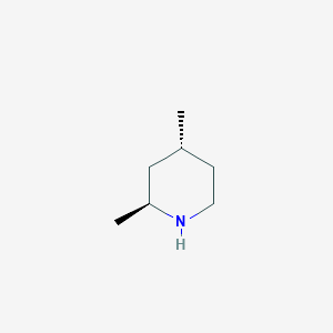 molecular formula C7H15N B12727449 2,4-Dimethylpiperidine, trans- CAS No. 19683-92-2