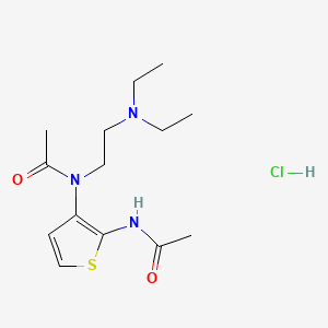 molecular formula C14H24ClN3O2S B12727463 Acetamide, N-(2-(acetylamino)-3-thienyl)-N-(2-(diethylamino)ethyl)-, monohydrochloride CAS No. 122777-84-8