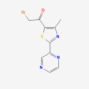 molecular formula C10H8BrN3OS B1272760 2-溴-1-[4-甲基-2-(2-吡啶基)-1,3-噻唑-5-基]-1-乙酮 CAS No. 423768-43-8