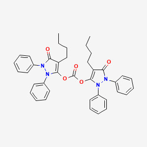 molecular formula C39H38N4O5 B12727627 Bis(4-butyl-1,2-dihydro-3-oxo-1,2-diphenyl-3H-pyrazol-5-yl) carbonate CAS No. 70485-37-9