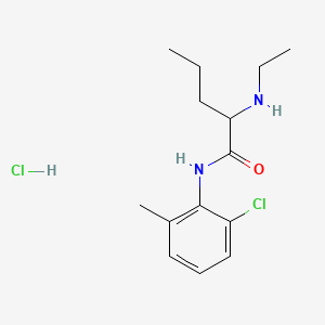 molecular formula C14H22Cl2N2O B12727635 6'-Chloro-2-(ethylamino)-o-valerotoluidide hydrochloride CAS No. 102584-97-4