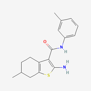 molecular formula C17H20N2OS B1272767 2-amino-6-methyl-N-(3-methylphenyl)-4,5,6,7-tetrahydro-1-benzothiophene-3-carboxamide CAS No. 419544-66-4