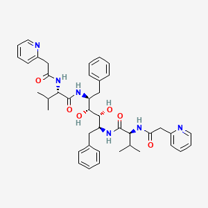 molecular formula C42H52N6O6 B12727721 L-Iditol, 1,2,5,6-tetradeoxy-2,5-bis((3-methyl-1-oxo-2-((2-pyridinylacetyl)amino)butyl)amino)-1,6-diphenyl-, (2(S),5(S))- CAS No. 134805-81-5