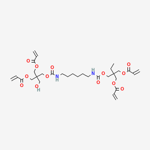 molecular formula C31H46N2O13 B12727848 2,2-Bis(((1-oxoallyl)oxy)methyl)butyl 13-(hydroxymethyl)-10,16-dioxo-13-(((1-oxoallyl)oxy)methyl)-11,15-dioxa-2,9-diazaoctadec-17-enoate CAS No. 85866-00-8