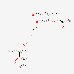 molecular formula C28H34O8 B12727897 Ablukast, (R)- CAS No. 96686-73-6