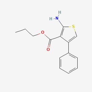 molecular formula C14H15NO2S B1272792 Propyl 2-amino-4-phenylthiophene-3-carboxylate CAS No. 350988-43-1
