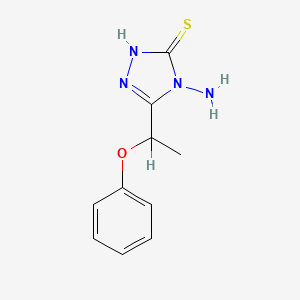 molecular formula C10H12N4OS B12727931 2,4-Dihydro-4-amino-5-(1-phenoxyethyl)-3H-1,2,4-triazole-3-thione CAS No. 115398-68-0