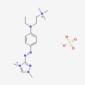 molecular formula C17H29N7O4S B12727953 2-[4-[(1,4-dimethyl-1,2,4-triazol-4-ium-3-yl)diazenyl]-N-ethylanilino]ethyl-trimethylazanium;sulfate CAS No. 121575-62-0