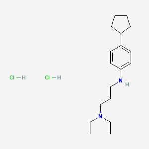 molecular formula C18H32Cl2N2 B12727991 1,3-Propanediamine, N'-(4-cyclopentylphenyl)-N,N-diethyl-, dihydrochloride CAS No. 85603-16-3