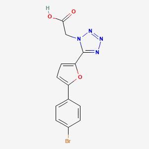 molecular formula C13H9BrN4O3 B12728047 1H-Tetrazole-1-acetic acid, 5-(5-(4-bromophenyl)-2-furanyl)- CAS No. 93770-55-9