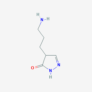 molecular formula C6H11N3O B1272811 4-(3-Aminopropyl)-2,4-dihydro-3H-pyrazol-3-one CAS No. 7032-17-9