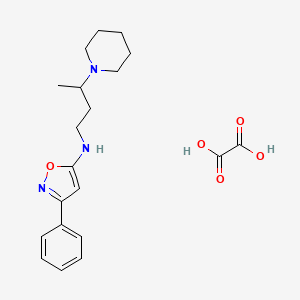 molecular formula C20H27N3O5 B12728234 oxalic acid;3-phenyl-N-(3-piperidin-1-ylbutyl)-1,2-oxazol-5-amine CAS No. 103785-29-1