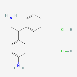 molecular formula C14H18Cl2N2 B12728264 p-Amino-beta-phenylphenethylamine dihydrochloride CAS No. 5843-71-0