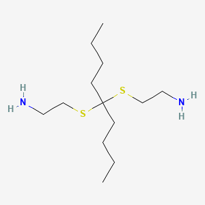 molecular formula C13H30N2S2 B12728358 Ethanamine, 2,2'-((1-butylpentylidene)bis(thio))bis- CAS No. 91485-92-6