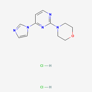 molecular formula C11H15Cl2N5O B12728438 Morpholine, 4-(4-(1H-imidazol-1-yl)-2-pyrimidinyl)-, dihydrochloride CAS No. 138801-42-0