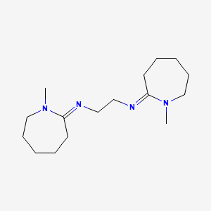 molecular formula C16H30N4 B12728453 N,N'-Bis(hexahydro-1-methyl-2H-azepin-2-ylidene)-1,2-ethanediamine CAS No. 84859-13-2