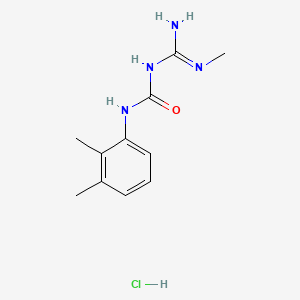 molecular formula C11H17ClN4O B12728457 Urea, N-(2,3-dimethylphenyl)-N'-(imino(methylamino)methyl)-, monohydrochloride CAS No. 66871-61-2