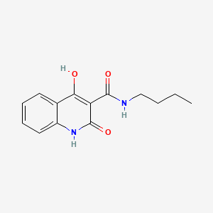 molecular formula C14H16N2O3 B12728464 N-Butyl-4-hydroxy-2-oxo-1,2-dihydro-3-quinolinecarboxamide CAS No. 128366-05-2