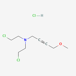 molecular formula C9H16Cl3NO B12728476 2-Butyn-1-amine, N,N-bis(2-chloroethyl)-4-methoxy-, hydrochloride CAS No. 73401-50-0
