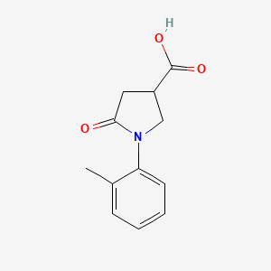 molecular formula C12H13NO3 B1272854 1-(2-Methylphenyl)-5-oxopyrrolidine-3-carboxylic acid CAS No. 56617-44-8
