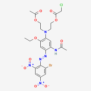 molecular formula C24H26BrClN6O10 B12728551 2-[[5-(Acetylamino)-4-[(2-bromo-4,6-dinitrophenyl)azo]-2-ethoxyphenyl][2-(acetyloxy)ethyl]amino]ethyl chloroacetate CAS No. 93965-01-6
