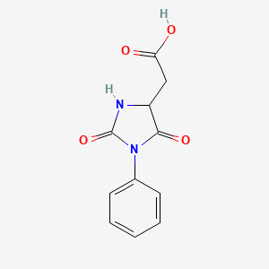 B1272857 (2,5-Dioxo-1-phenyl-imidazolidin-4-yl)-acetic acid CAS No. 62848-47-9