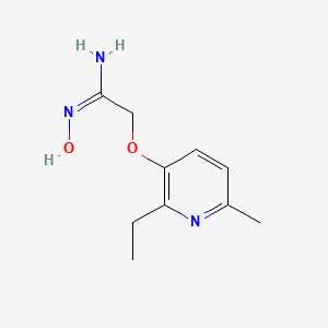molecular formula C10H15N3O2 B12728594 Ethanimidamide, 2-((2-ethyl-6-methyl-3-pyridinyl)oxy)-N-hydroxy- CAS No. 132401-88-8
