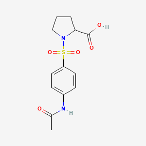 molecular formula C13H16N2O5S B1272868 1-{[4-(Acetylamino)phenyl]sulfonyl}pyrrolidine-2-carboxylic acid CAS No. 64527-22-6